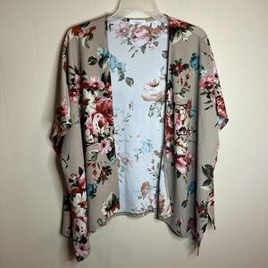 Always Me One Size Light Weight Tan Floral Cardigan